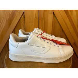 DIESEL S-Athene Low Men Sneakers EU42 US 9 White Leather Lace Up Trainers NWT